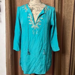 Teal Polyester Blouse